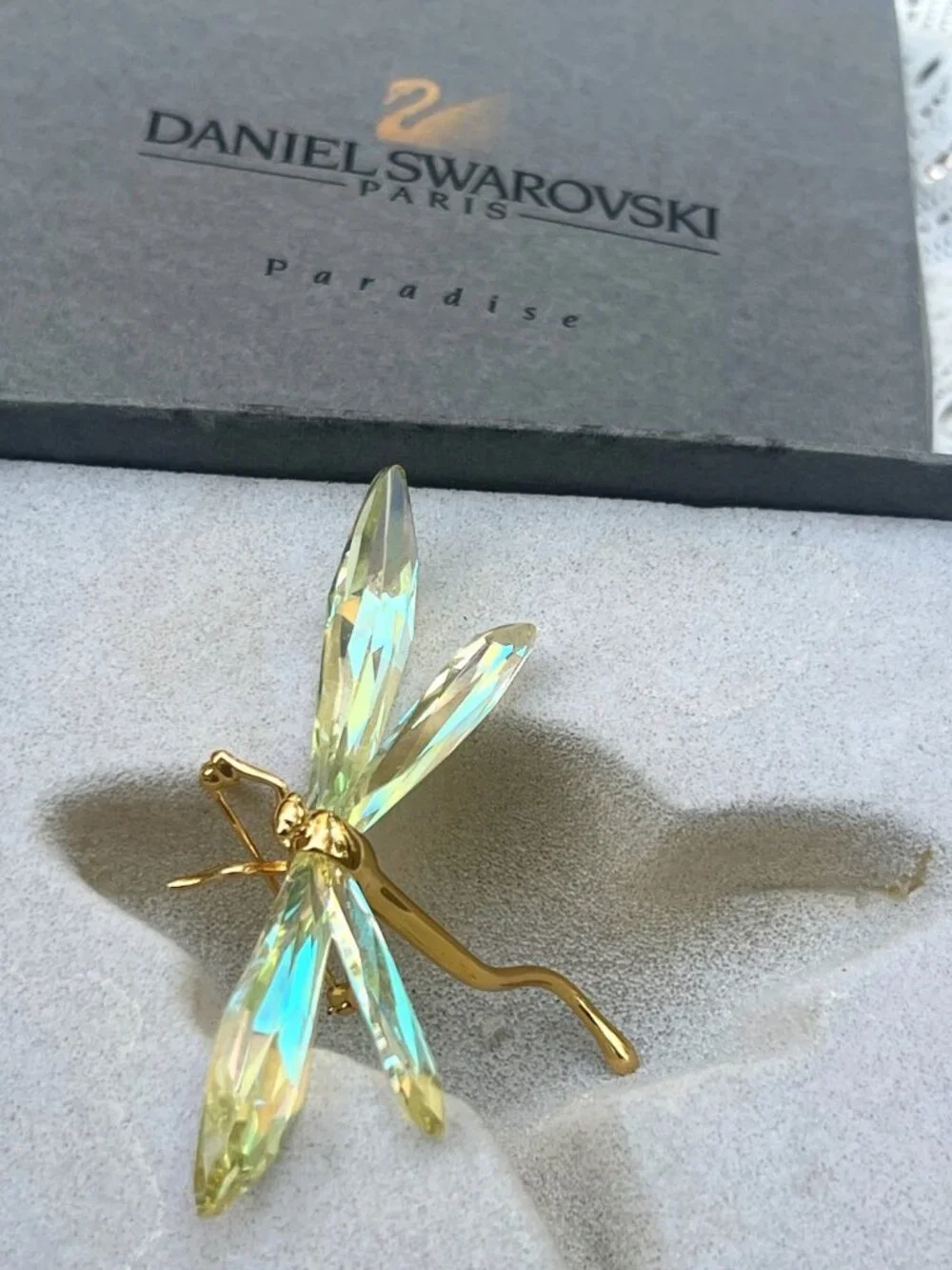 Swarovski Daniel Swarovski Paris Paradise Crystal Dragonfly Brooch Figurine Gold